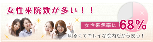 女性来院者が多い